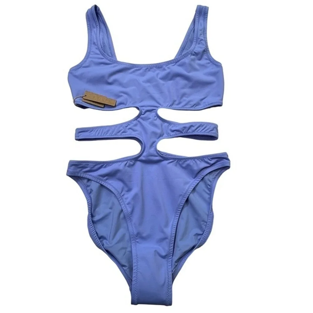 SKIMS Swim Tank Monokini Periwinkle Womens Medium